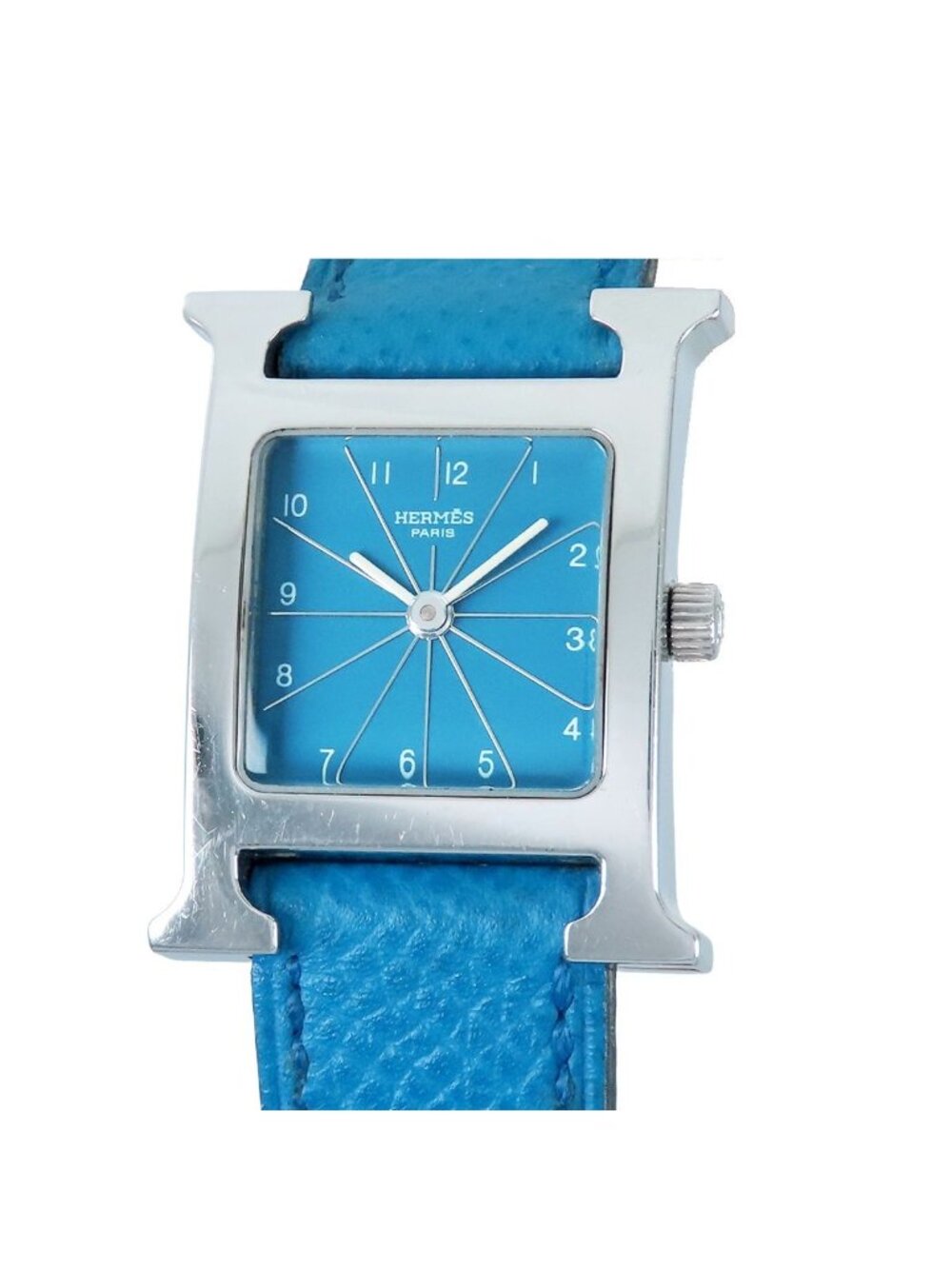 Hermes H Watch Uno Blue SS Courchevel